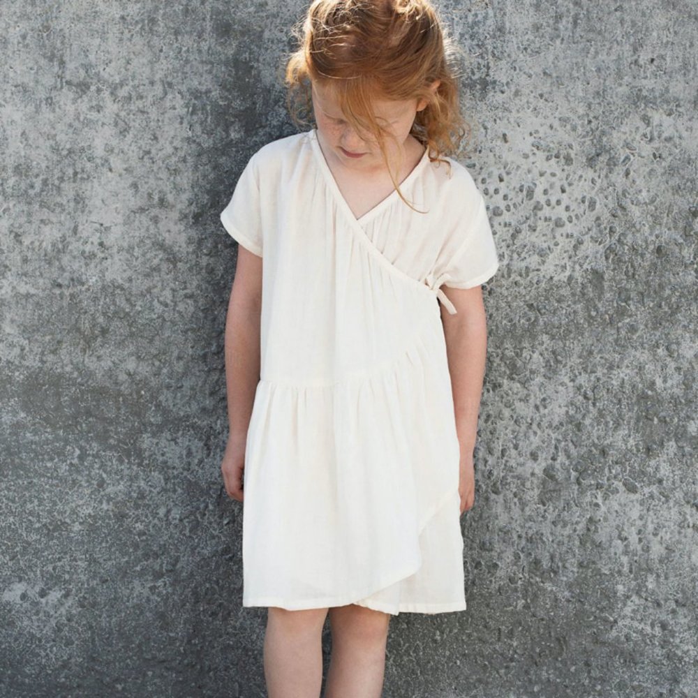Serendipity NWT Creme Organic Cotton Wrap Dress Size 3 Years